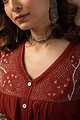 Image for Kusvaa Wkr073 Aarna Cotton Slub Kurta Closeup