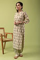 Image for Kusvaa Wkr074 Sneha Cotton Blockprint Kurta Closeup