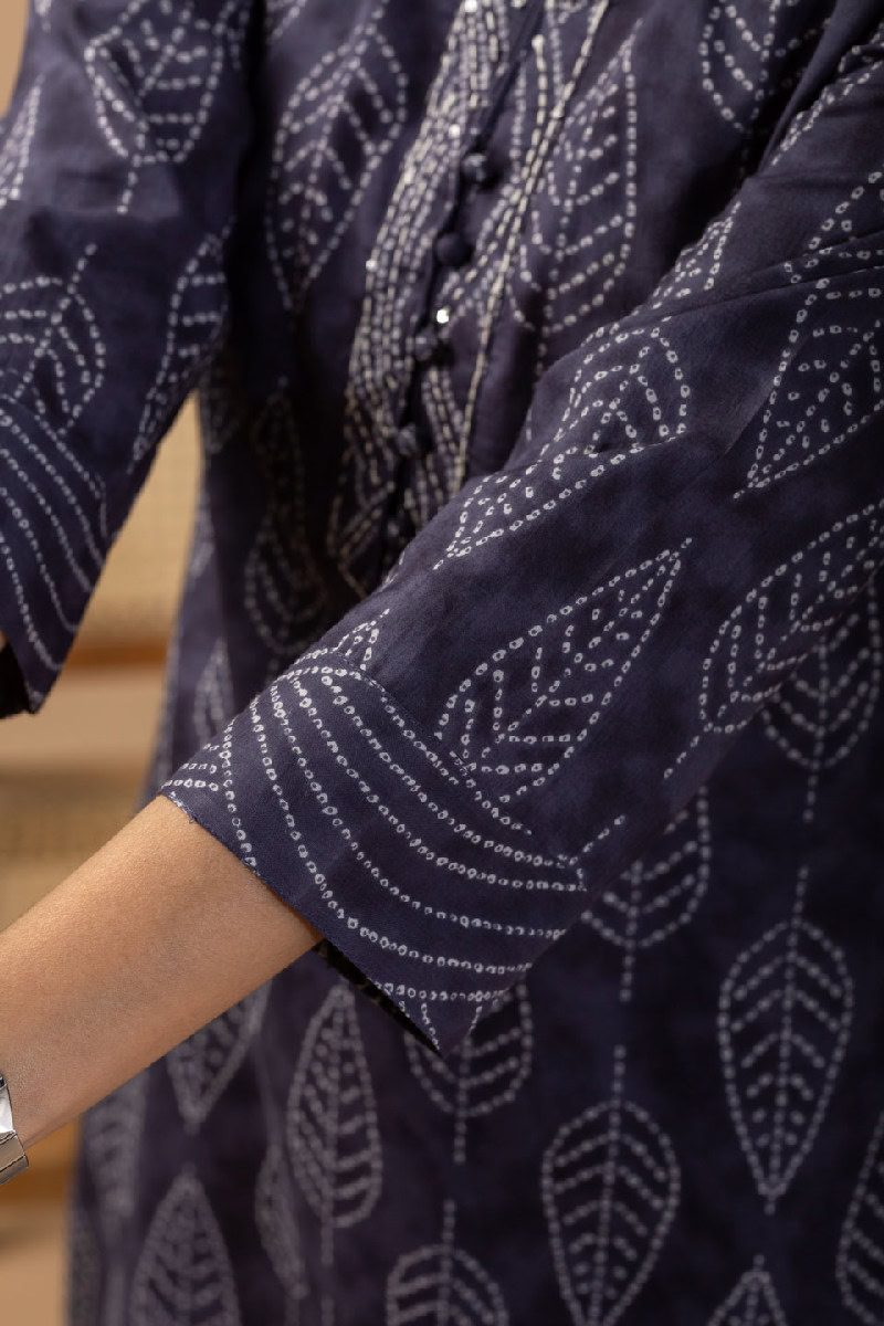 Image for Kusvaa Wkr075 Sarni Cotton Blockprint Kurta Closeup 2