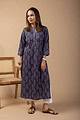 Image for Kusvaa Wkr075 Sarni Cotton Blockprint Kurta Pocket