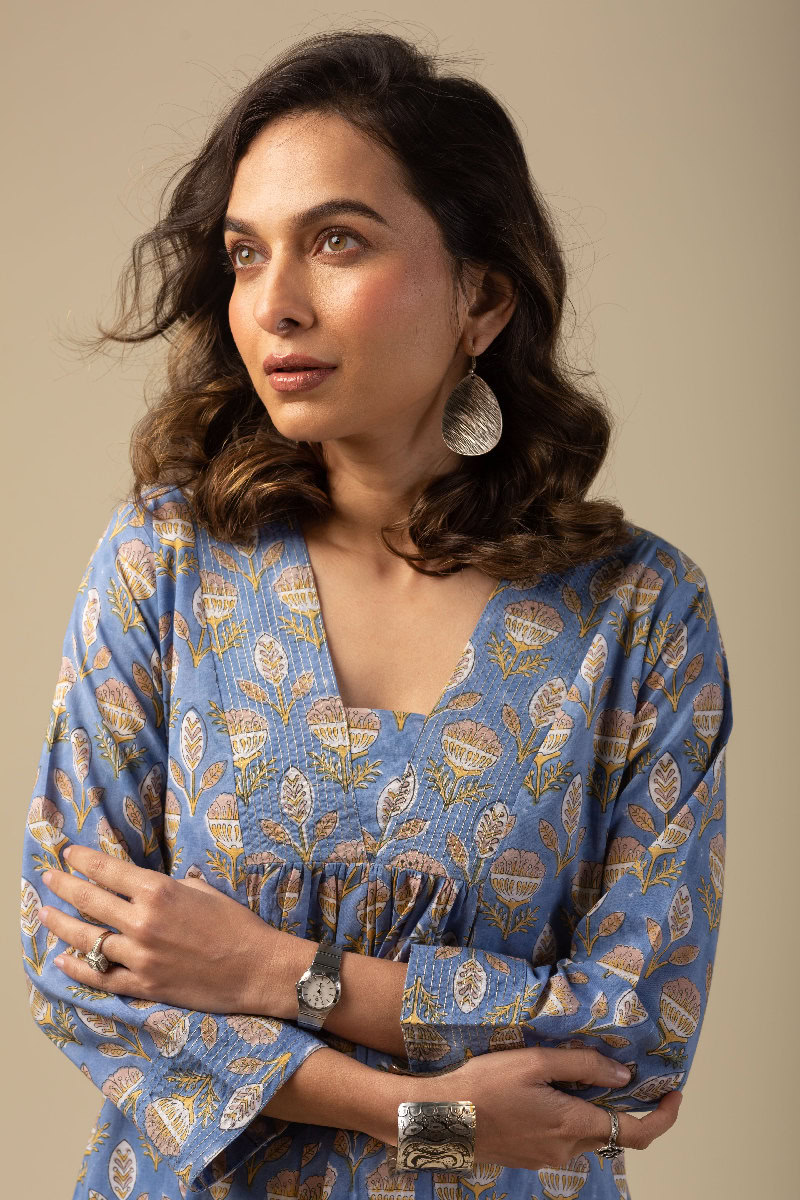 Image for Kusvaa Wkr076 Lalika Cotton Blockprint Kurta Featured
