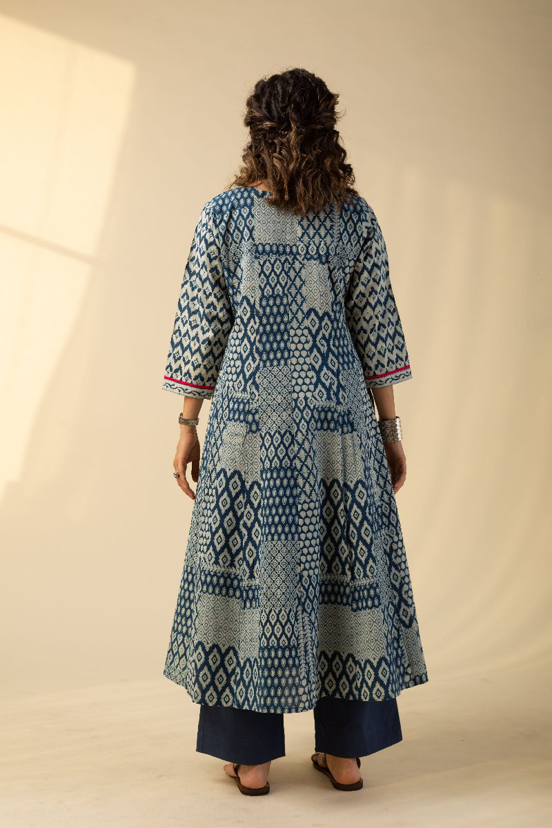 Image for Kusvaa Wkr078 Hridya Cotton A Line Kurta Back