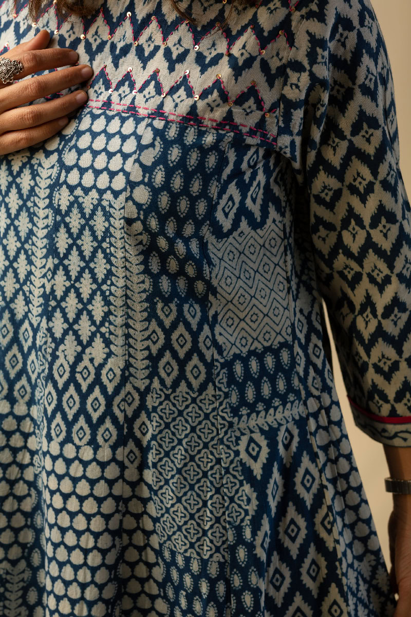 Image for Kusvaa Wkr078 Hridya Cotton A Line Kurta Sitting