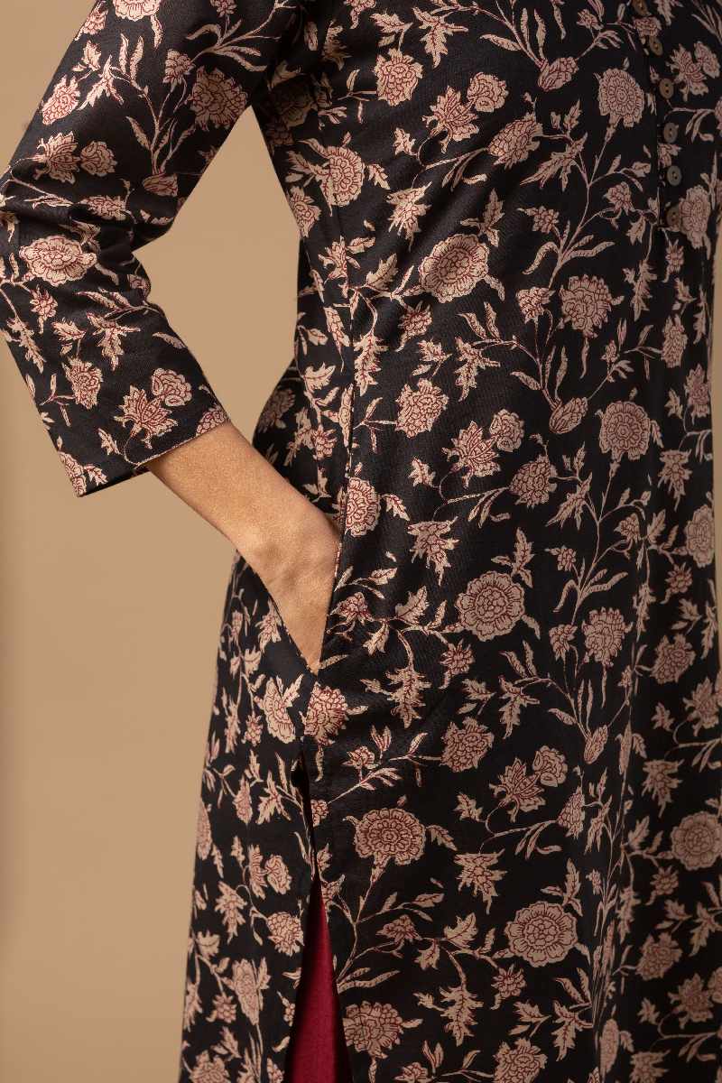Image for Kusvaa Wkr080 Linki Cotton Blockprint Kurta Pocket