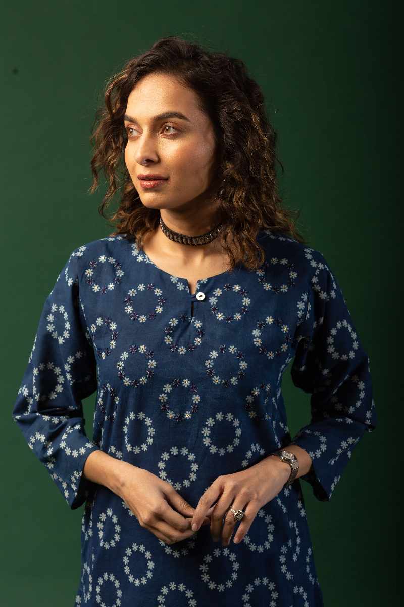 Image for Kusvaa Wkr084 Nia Cotton Handblock Kurta Featured