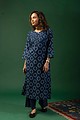 Image for Kusvaa Wkr084 Nia Cotton Handblock Kurta Side