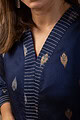 Image for Kusvaa Wkr086 Saachi Silk Jamdani Kurta Closeup