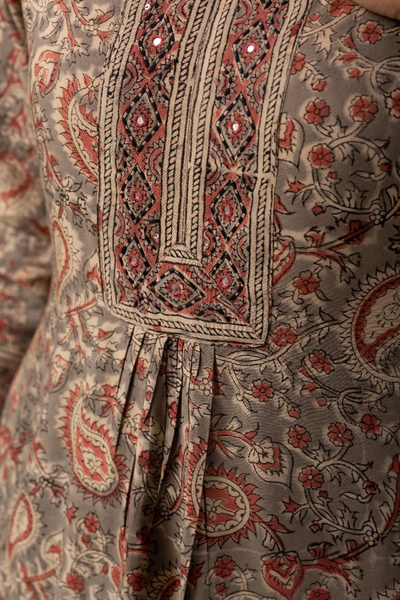 Image for Kusvaa Wkr088 Shira Cotton Kalamkari Kurta Back