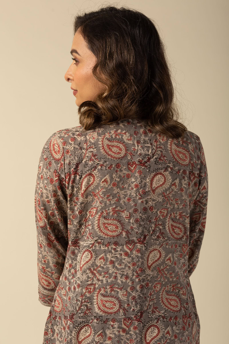 Image for Kusvaa Wkr088 Shira Cotton Kalamkari Kurta Pocket