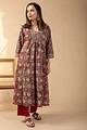 Image for Kusvaa Wkr090 Ajitha Cotton Kalamkari Kurta Side