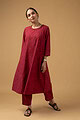 Image for Kusvaa Cood075 Samshini Handloom Cotton Kurta Pant Set Back