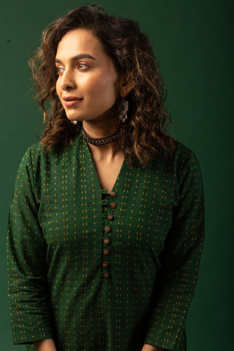 Image for Kusvaa Cood078 Nisha Handloom Cotton Kurta Pant Set Featured