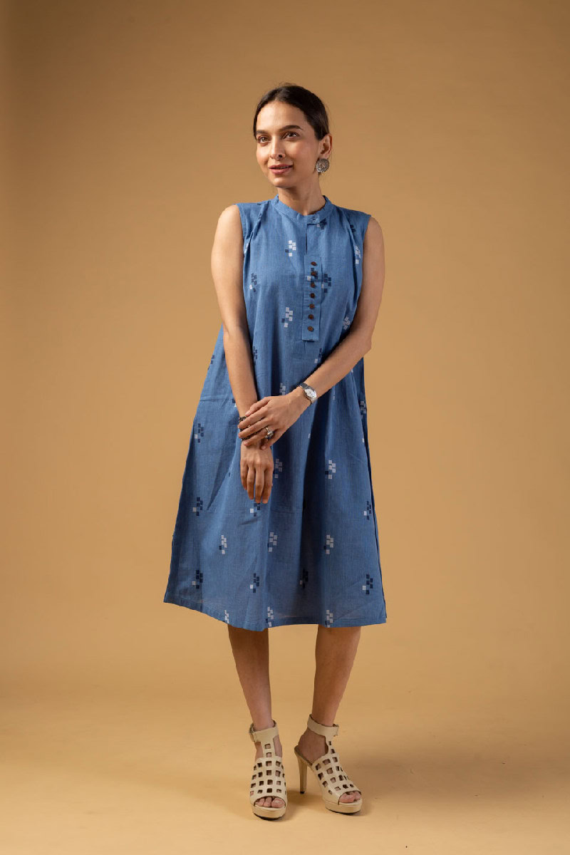 Image for Kusvaa Dr015 Opall Handloom Cotton Dress Front