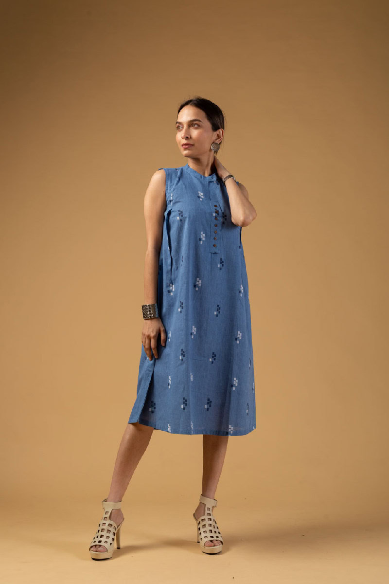 Image for Kusvaa Dr015 Opall Handloom Cotton Dress Side