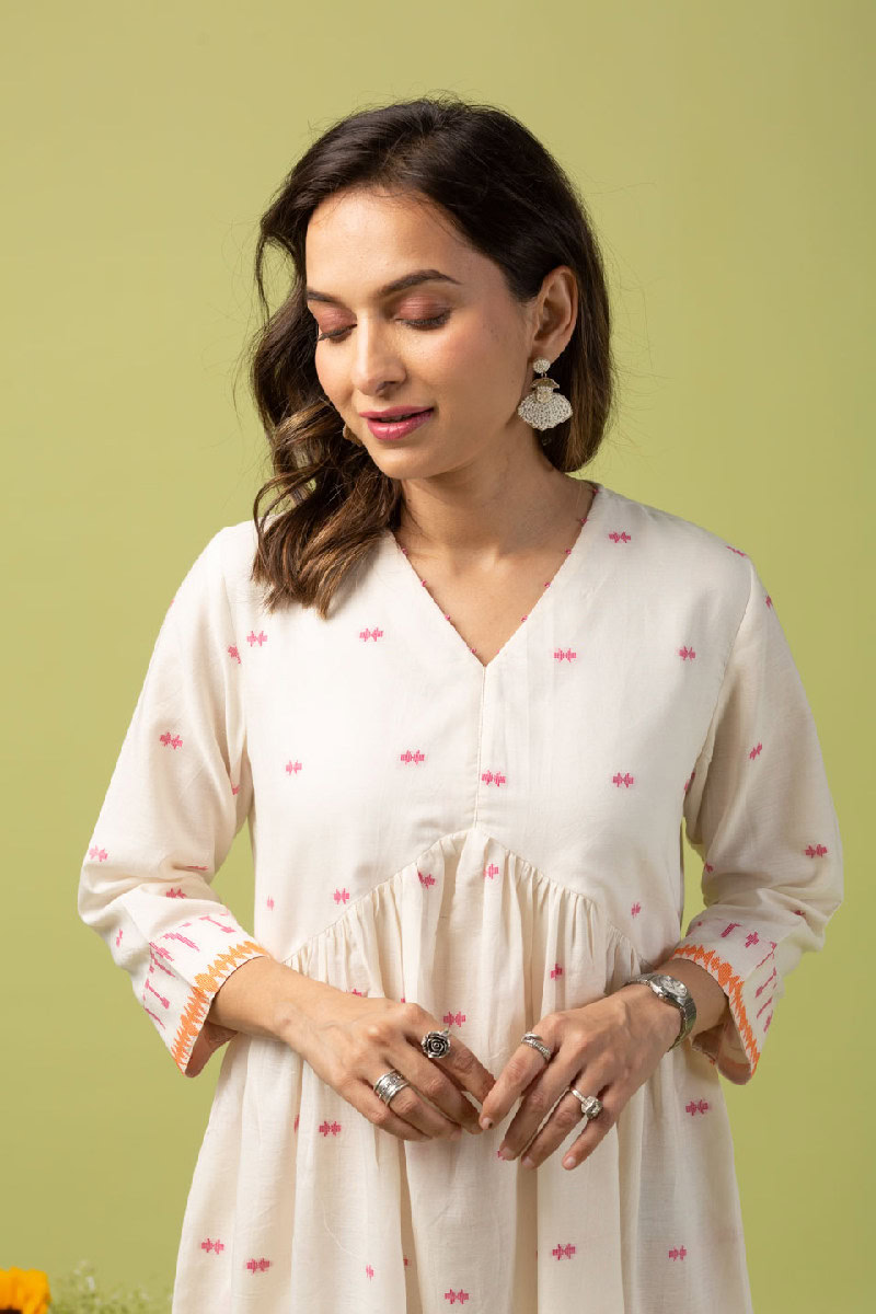 Image for Kusvaa Dr016 Rekha  Jamdani Cotton Dress Featured
