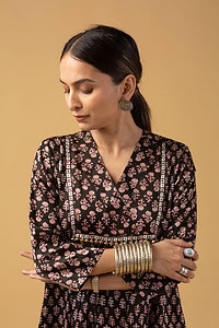 Image for Kusvaa Dr017 Reema Handblock Cotton Dress Featured