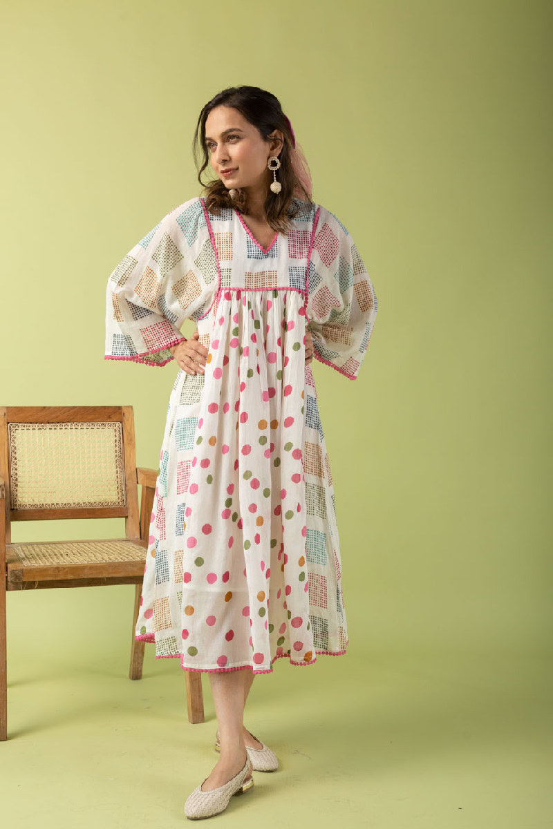 Image for Kusvaa Dr018 Kitni A Line Cotton Dress Pocket