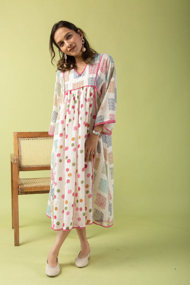 Image for Kusvaa Dr018 Kitni A Line Cotton Dress Side