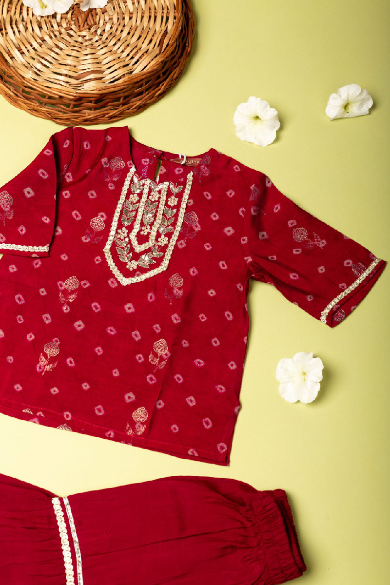 Image for Kusvaa Grw032 Rachna Muslin Girls Kurta Pant Set Front