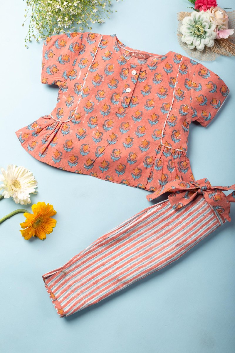 Image for Kusvaa Grw041 Ishani Cotton Girls Top Pant Set Featured