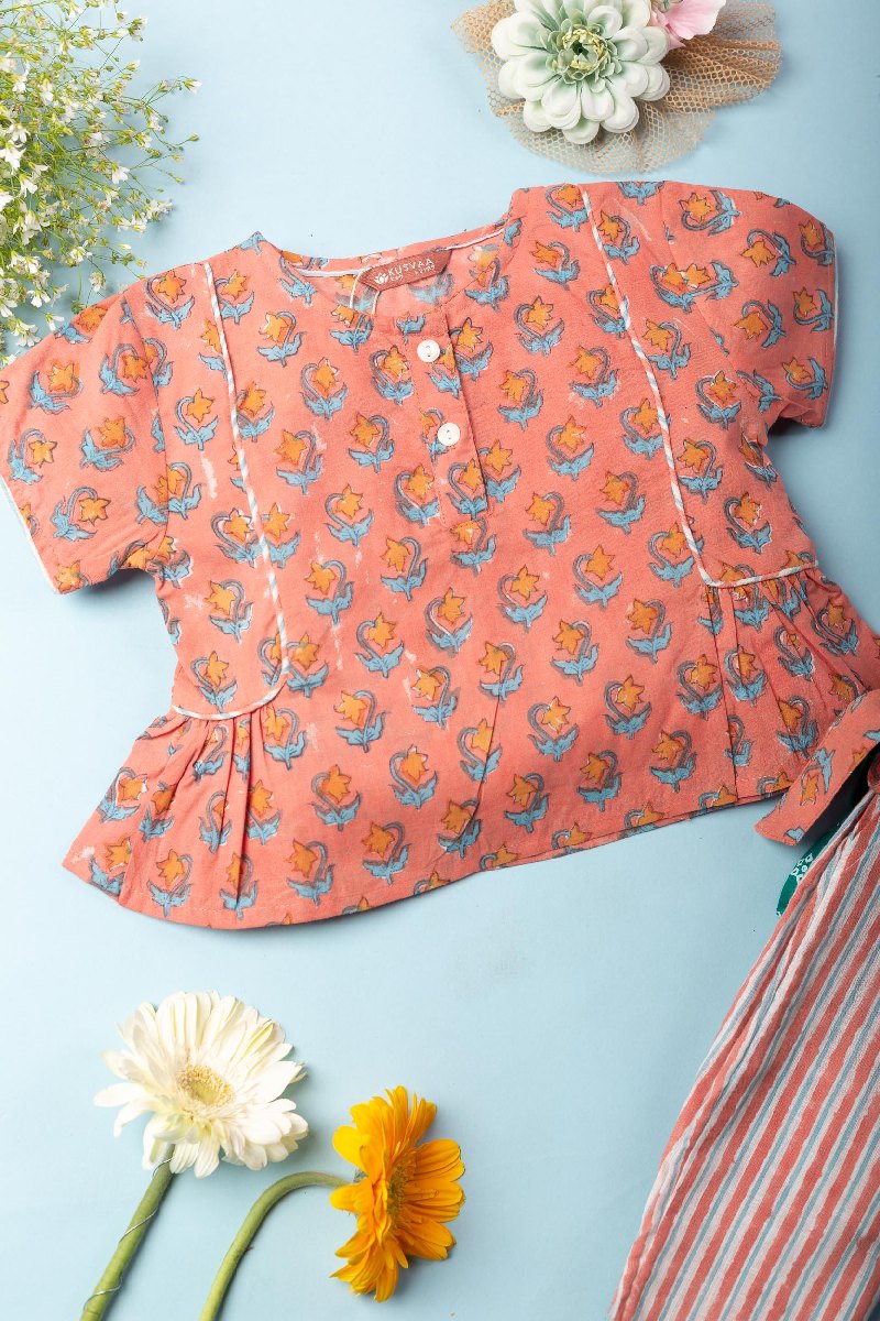 Image for Kusvaa Grw041 Ishani Cotton Girls Top Pant Set Front