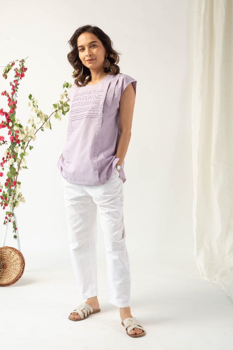 Image for Kusvaa Shk016 Pradyut Handloom Cotton Short Kurti Closeup