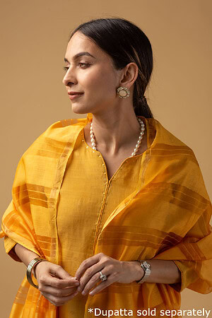 Image for Kusvaa Wkr079a Darshan Chanderi Straight Kurta Featured