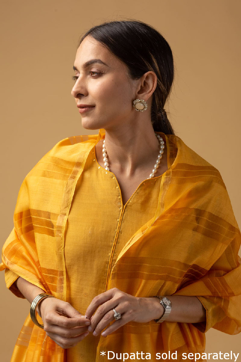 Image for Kusvaa Wkr079a Darshan Chanderi Straight Kurta Featured