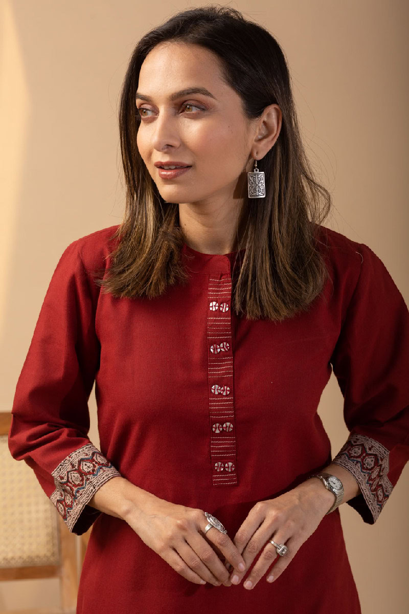 Image for Kusvaa Wkr095 Akansha Handloom Cotton Kurta Featured