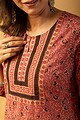 Image for Kusvaa Wkr096 Raahi Cotton Straight Fit Kurta Closeup