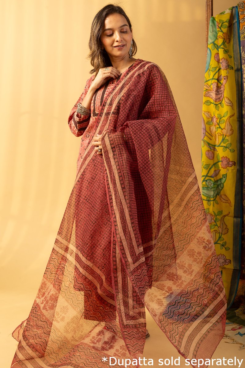 Image for Kusvaa Wkr096 Raahi Cotton Straight Fit Kurta Front New