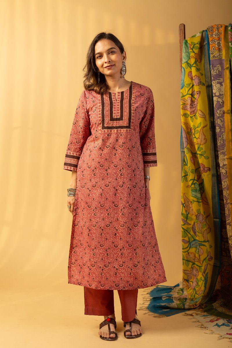 Image for Kusvaa Wkr096 Raahi Cotton Straight Fit Kurta Sleeves