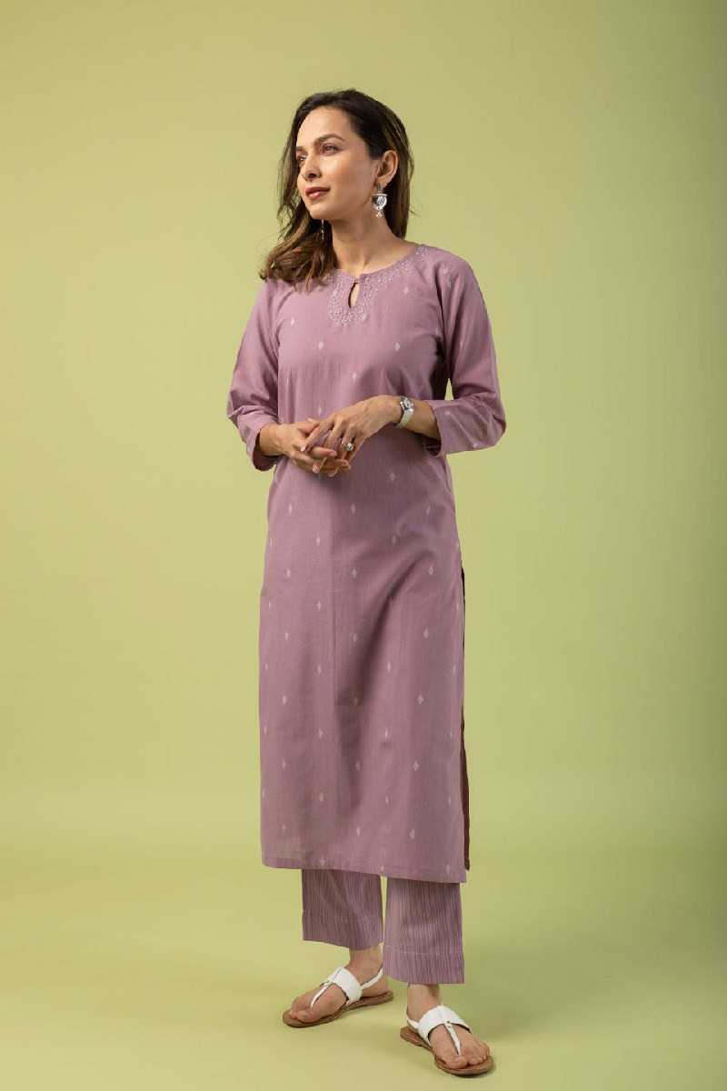 Image for Kusvaa Wkr097 Saisha Handloom Cotton Kurta Back