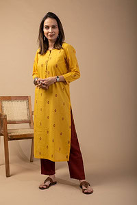 Image for Kusvaa Wkr098 Raine Handloom Cotton Kurta Pocket