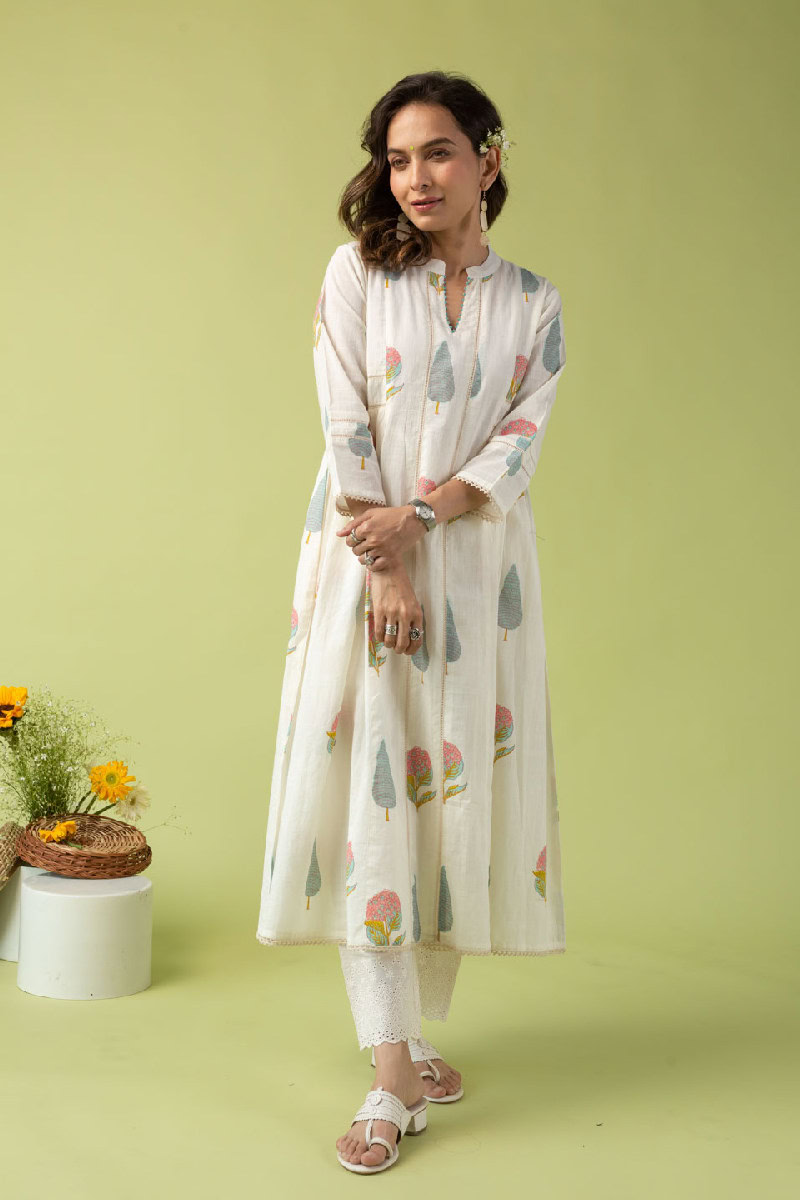 Image for Kusvaa Wkr100 Triss Handblock Cotton Kurta Pattern