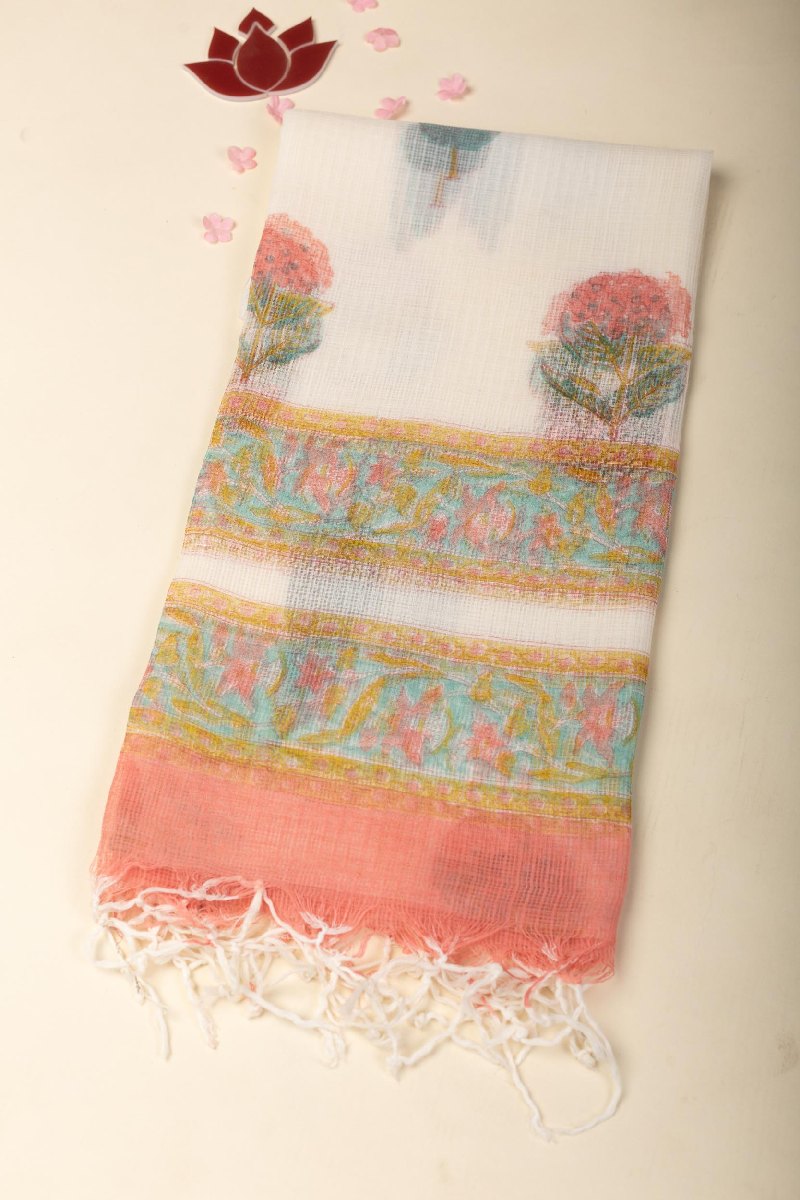 Image for Kusvaa Wkr100dup Triss Cotton Screen Print Kota Doriya Dupatta Featured