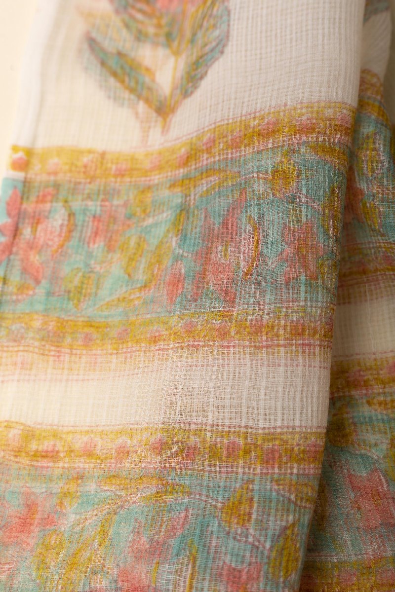 Image for Kusvaa Wkr100dup Triss Cotton Screen Print Kota Doriya Dupatta Side