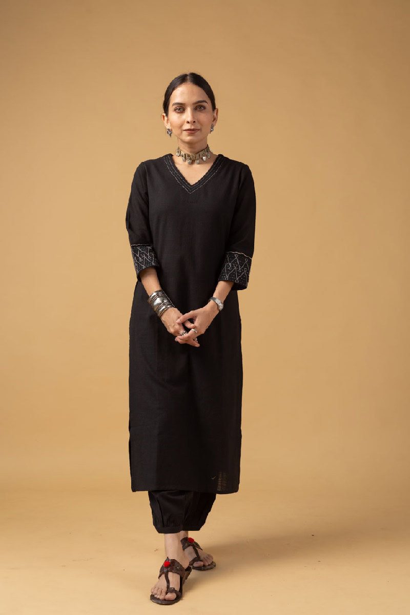 Image for Kusvaa Wkr103 Samvidha Handloom Cotton Kurta Pocket