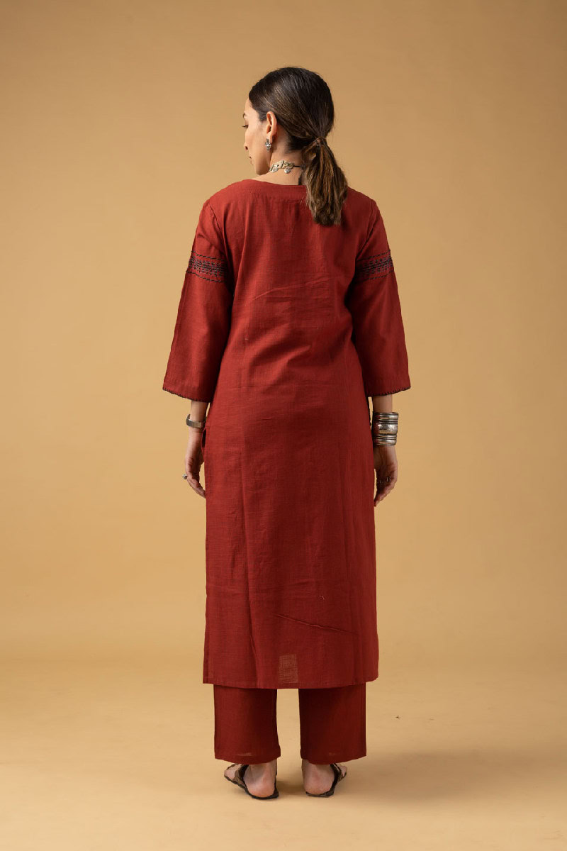 Image for Kusvaa Wkr104 Sanaita Handloom Cotton Kurta Back