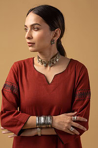 Image for Kusvaa Wkr104 Sanaita Handloom Cotton Kurta Featured