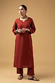 Image for Kusvaa Wkr104 Sanaita Handloom Cotton Kurta Side