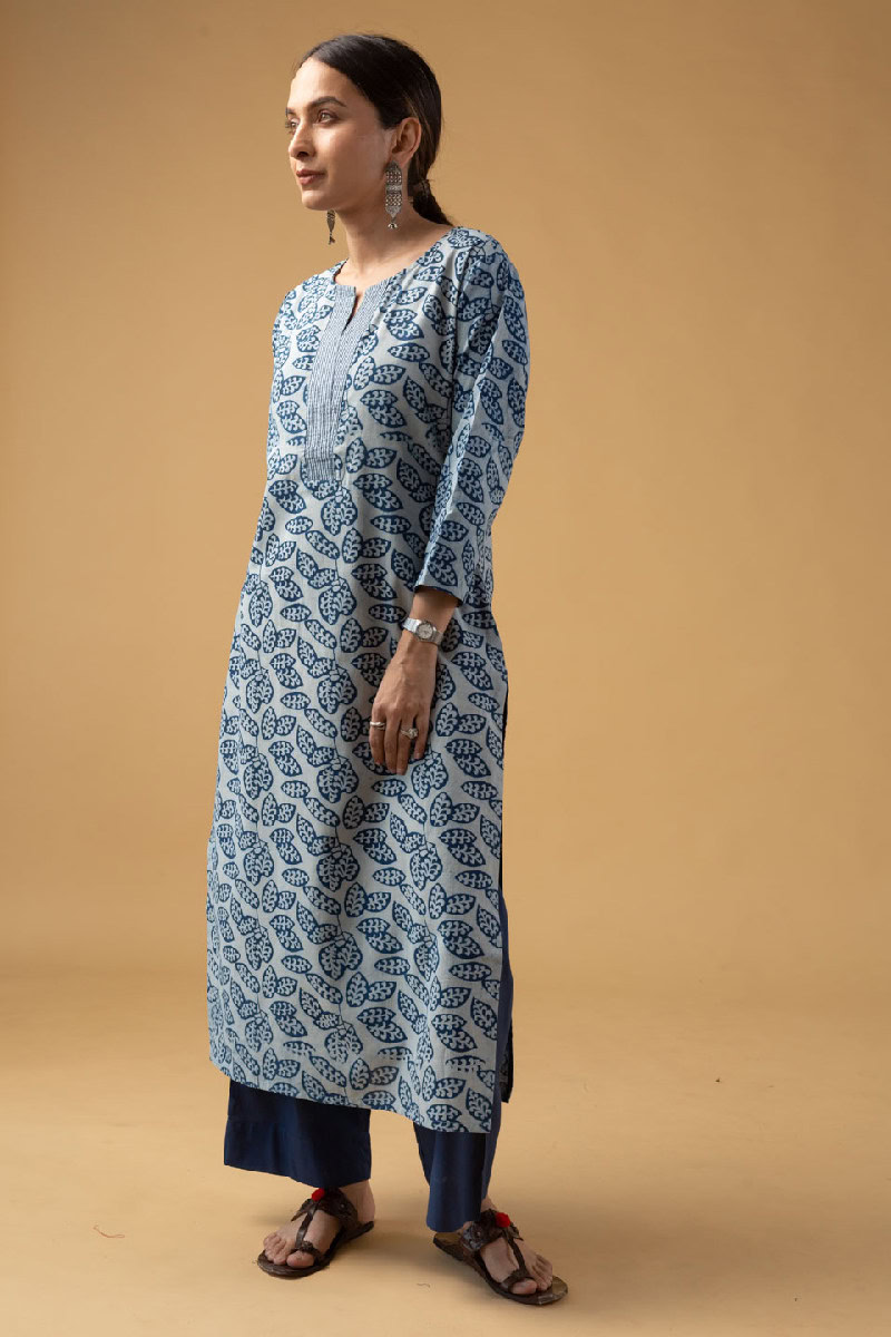 Image for Kusvaa Wkr105 Divyam Cotton Bagur Print Kurta Sitting