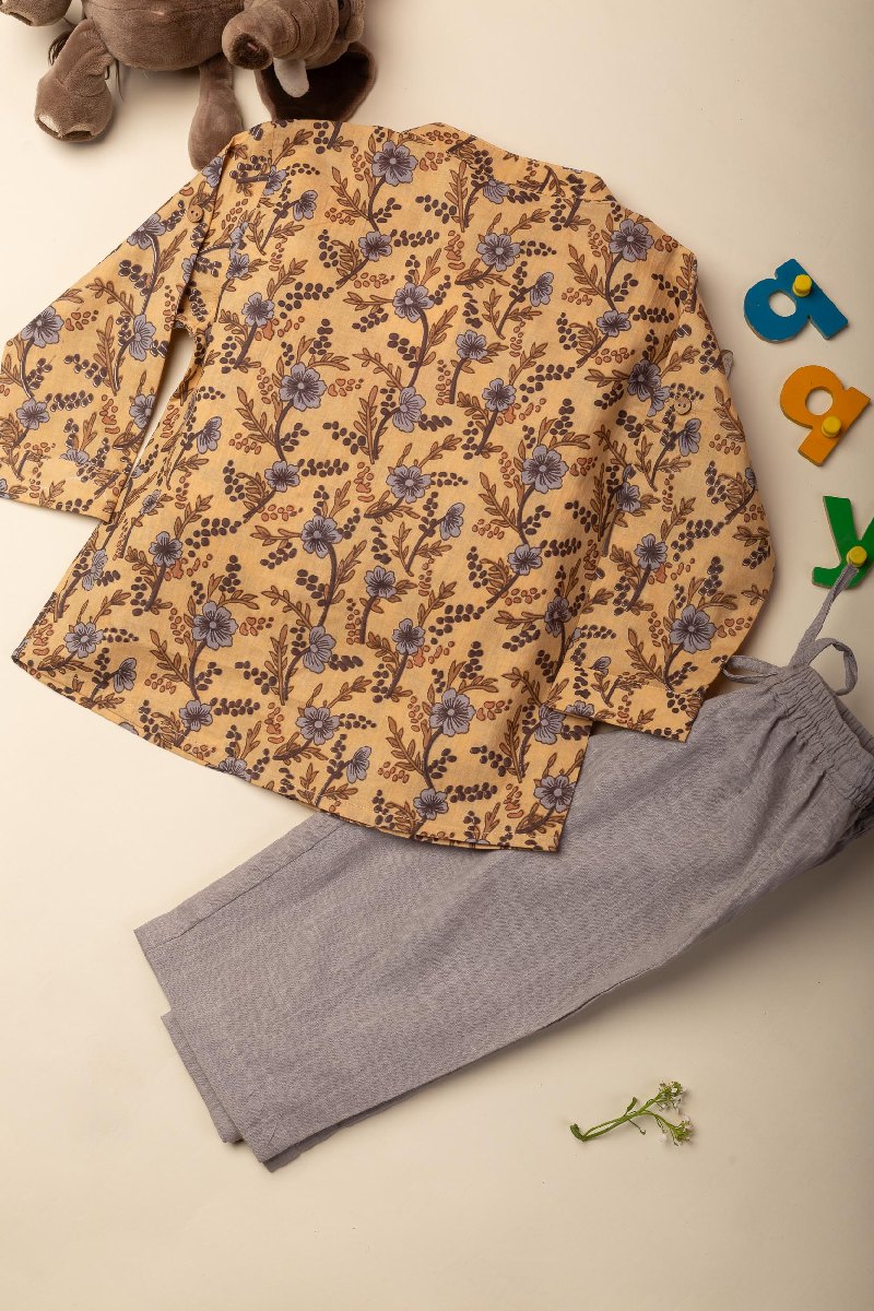 Image for Kusvaa Byw032 Ansu Cotton Boys Top Pant Set Closeup 2