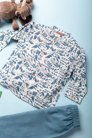 Image for Kusvaa Byw033 Bidyut Cotton Boy's Shirt Pant Set Side