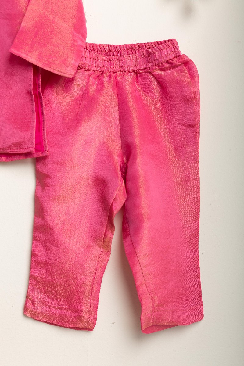 Image for Kusvaa Byw034 Rishav Tissue Viscos Boys Kurta Pant Closeup