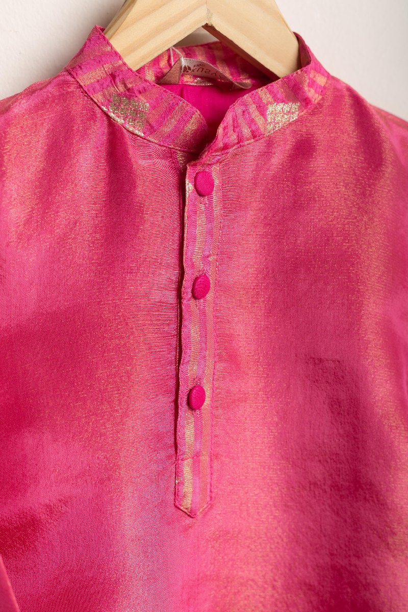 Image for Kusvaa Byw034 Rishav Tissue Viscos Boys Kurta Pant Front