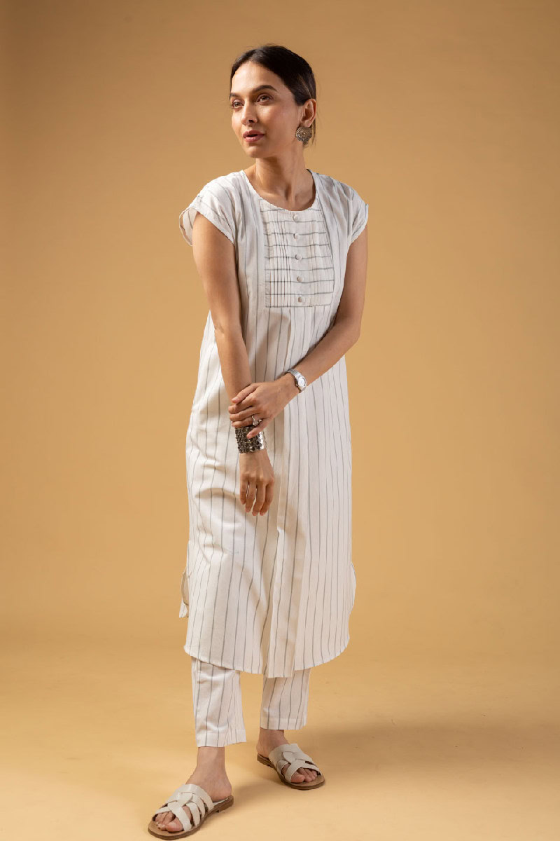 Image for Kusvaa Cood079 Ananya Handloom Cotton Co Ord Set Back