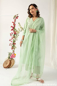 Image for Kusvaa Cood081 Samanvitha Cotton Linen Co Ord Set Sleeves New