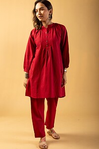 Image for Kusvaa Cood085 Jina Handloom Cotton Kurta Pant Set Pattern