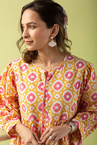 Image for Kusvaa Dr020 Shivansi Handblock Cotton Dress Featured